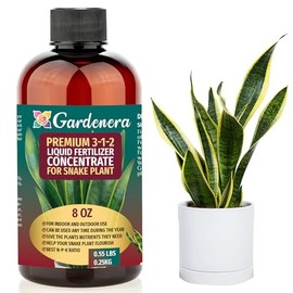 Premium Liquid Snake Plant Fertilizer - 3-1-2 Concentrate for Indoor Plants and Flowers by Gardenera | Organic Plant Food for Snake Plants - 8oz