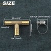 LEONTOOL 2 Pcs Brass Barb Tee Fitting 3/8"(10mm) ID Hose