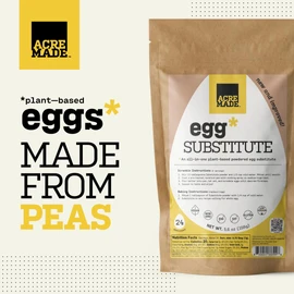 AcreMade Plant-Based Egg Substitute, Dry Powder, Shelf Stable, Vegan, Gluten Free, Soy-Free, Low Sodium, Non-GMO, Natural Egg Replacer, 3 Grams Pea Protein Per Serving (1 pack (5.6 oz))