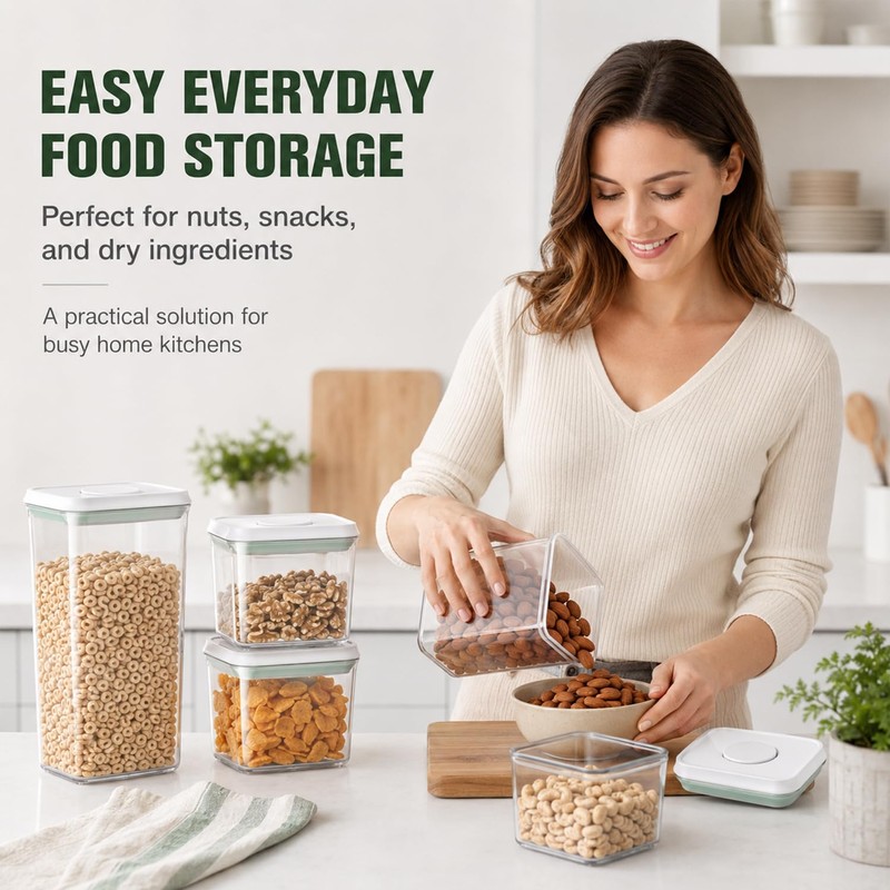 Hontent Pop Airtight Food Storage Containers with Lids Stackable Containers