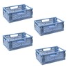 EURXLQ Pack of 4 Folding Boxes, Blue, 15 x 10