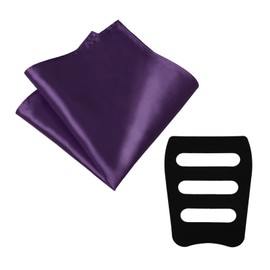 LJBFNN Pocket Squares for Men, 11.81'' Mens Womens Handkerchiefs with Pocket Square Holder for Suits Wedding Party Business (Deep Purple)