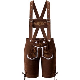 MOMBEBE COSLAND Children's Oktoberfest Costume Boys Lederhosen Outfit, brown