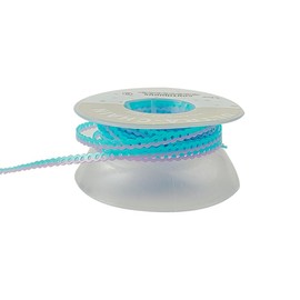 Dental Orthodontic Power Chain Mixed Color Spool Elastic Rubber Bands for Teeth Braces, 15ft/Roll (Blue&Purple, Short)