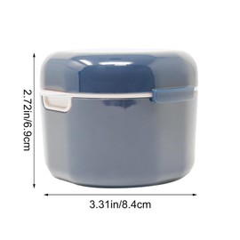 yueton 1Pack Denture Bath Case Portable Denture Soak Container Mouth Guard Storage Box with Pale Pink Strainer Basket for Travel Cleaning, Sapphire Blue