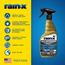 Rain-X 620232SRP All-Interior Cleaner Protectant & Repellent for Car Interiors, Cleans + Repels Liquid Spills & Dust without Residue, Cherry Scent 16 Fl Oz.