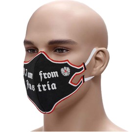 Designer Protective Mask I AM from Austria Elegant Embroidered Mouth Guard Face Mask Washable at 60°