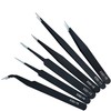 DEVENTORZ Precision Tweezers, Set of 6, Stainless Steel, Extra Fine