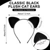 TUTKIMUS 2 Pack Black Cat Ears Headband, Soft Furry Cat