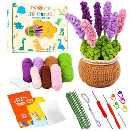 Lonsien Crochet Set Children's Sunflower Crochet for Beginners Complete Knitting for Beginners Set Amigurumi Set for Children Adults DIY with Crochet Hooks Yarn with Step-by-Step Video Instructions