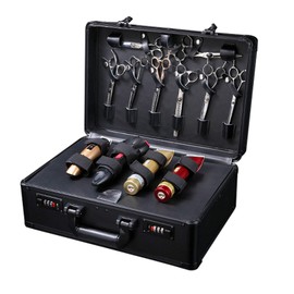FLYHERO Barber Carrying Case Barber Case, Stylist Tool Box rofessional Salon Hair Cutting Grooming Kit Storage Organizer for Clippers, Scissors, Barber Supplies (Black)