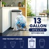 Plasticplace 13 Gallon Trash Bags │ 1.0 Mil │ Clear