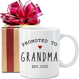 VLUG Promoted to Be Grandma Mug EST 2025 New Grandma Gift Mug, Mothers Day Gift, EST 2025 Pregnancy Reveal Announcement Mug Gifts, EST 2025 First Time Grandma Gift, EST 2025 New Baby Announcement Mug