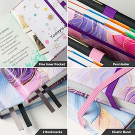 ZXHQ Diary 2026 A5 Page a Day, Jan-Dec 2026, Full Year Daily Planner with Monthly Overview, UK Holiday, Colorful Tabs, Pen Set and Fine Inner Pocket, 5.9" × 8.5" - Rose