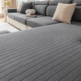 Couch Cover Soothing Home Sofa Covers Couch Protector for Dogs Pet Friendly, Striped Sectional Sofa Slipcovers L Shaped Couch Cover - Easy Installation, Stain Resistant, Machine Washable