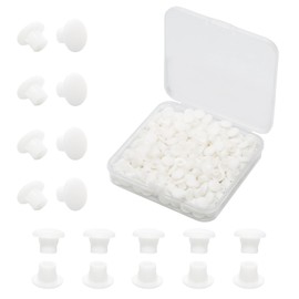 Pocoxll 200 Pieces Plastic Hole Plugs, 5mm Round Button Plugs for Cabinets, Shelves and Furniture(White)
