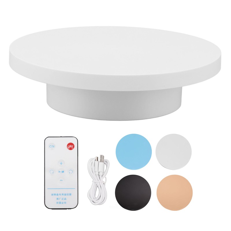 Rotating Display Stand White Plug in Remote Control Load Bearing
