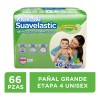 Pañales KleenBebé Suavelastic Etapa 4 Unisex 66 Piezas