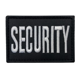 uuKen Parche táctico de seguridad negro y blanco con bordado en la parte trasera de 3 x 2 pulgadas con cierre de gancho (negro y blanco, para sombrero de 3 x 2 pulgadas)