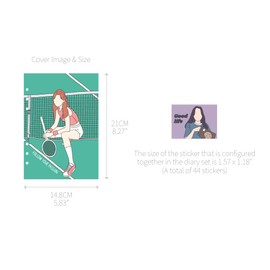 Monolike A5 Pole in Nutro Diary Set Tennis - FALL IN NEWTRO Diary Set, Tennis Annual Plan, Monthly Plan, Weekly Plan, Scheduler, Illustration Diary