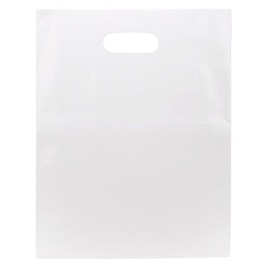 ClearBags 100 Clear Handle Bags 12x15, Extra Thick 2.25 Mil Retail Plastic Shopping Merchandise Gift Bags Tear Resistant Strong Durable Anti Stretch For Small Business LDPE Die Cut, 100% Recyclable
