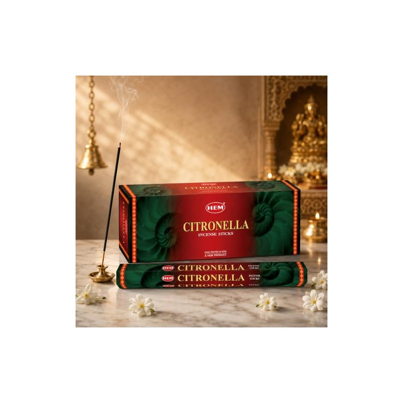 HEM Citronella Incense Sticks - 120 Count for Relaxation