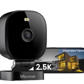 VIM TAG 4MP Outdoor Surveillance Camera, IP66 Waterproof, Dog Camera for Outdoor/Indoor with Colour Night Vision, WiFi Outdoor Camera with Motion Sensor, Two-Way Audio, Pet Camera with App, Black