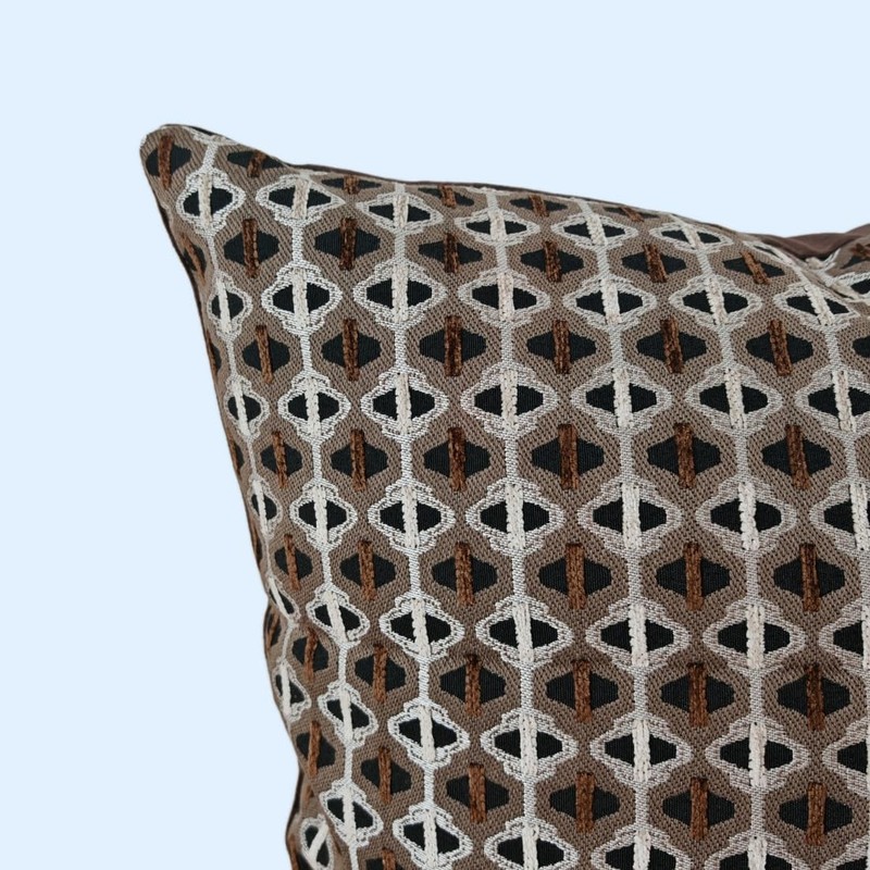 Qupace Set of 2 Brown Geometric Throw Pillow Covers 18x18