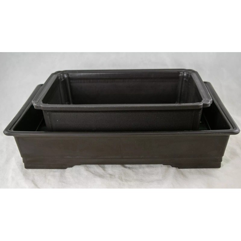 Yubonzai 2 Mix Japanese Plastic Bonsai Training Pot, Cactus &