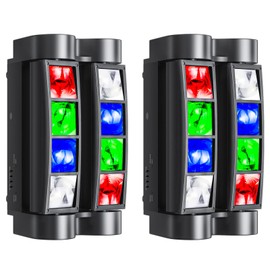 Big Dipper Moving Head DJ Light, 8x3W LED Spider Stage Light, RGBW 4 in 1 Spotlighting Sound Activated/DMX-512 for Wedding, Parties, Bar, Concert Club, Event Lighting (2 Pack)