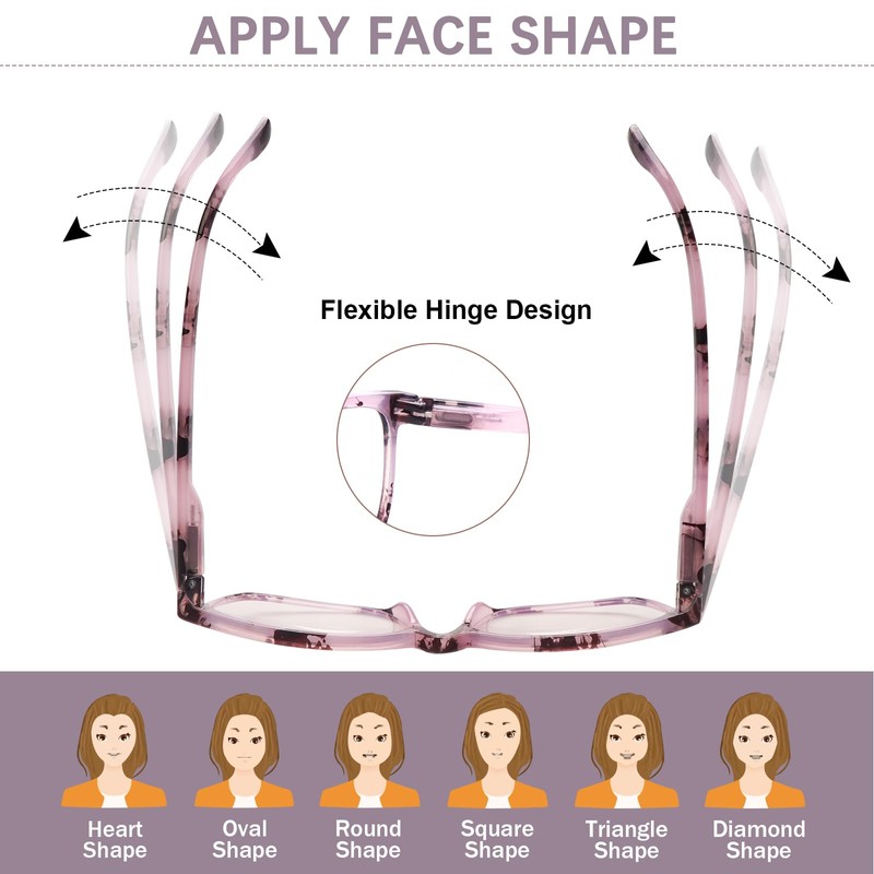 COJWIS 4 Pack Multifocus Progressive Reading Glasses for Women -