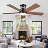 Ceiling Fans with RGB Lights -48” Brown Flush Mount Ceiling