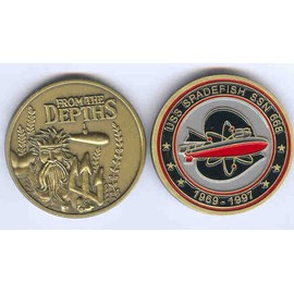 NAVY USS SPADEFISH SSN-668 SUBMARINE CHALLENGE COIN