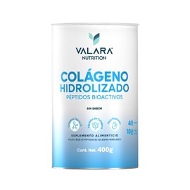 Valara Colágeno Hidrolizado Puro Azúcar Péptidos Bioactivos Piel Uñas Huesos Articulaciones Tipo Iii Suplemento Alimenticio Femenino 400g Sabor