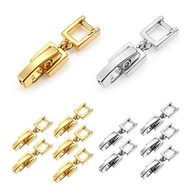 DAWZMR 12PCS Bracelet Extenders, Gold Plated Foldover Box Clasp Jewelry Tennis Extenders for Bracelets Necklace