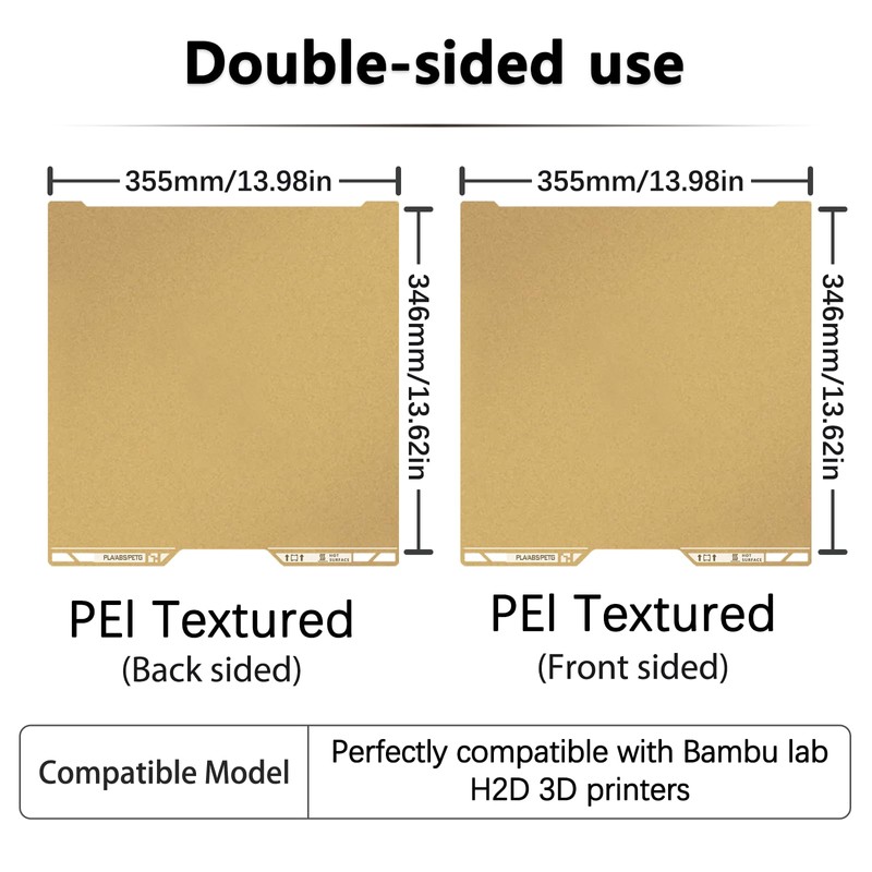 Sahvaim Same as OEM for Bambu H2D/H2S Textured PEI Plate