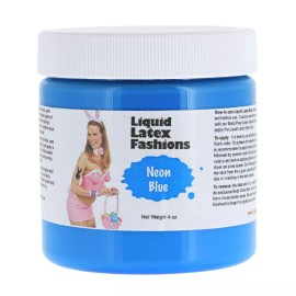 Neon Blue 4 Oz - Liquid Latex Body Paint, Perfect for Cosplays, Costumes, Smurf