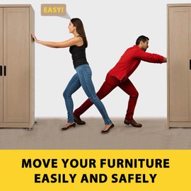 8 Pieces Furniture Sliders, 9 1/2" Sliders for Carpet Hardwood Floors Large Heavy Furniture, Reusable Heavy-Duty Gliders Movers Plastic Moving Pads Protectors (8 PCS 9 1/2" Beige)