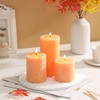 3x4 Inch Fall Yellow Pillar Candles Set of 3 -