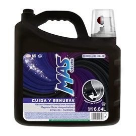 MAS - Oscura Detergente Lquido, 6.64L Colores Oscuros Intensos con Efecto Suavizante (88 Cargas) para Ropa de Color Oscura y de Mexclilla. Cuida el...