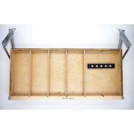 The Drop Block Under Cabinet Spice Rack - Pull down Spice Rack -Safely and neatly store steak knives, utensils, crafts and more (Unfinished)