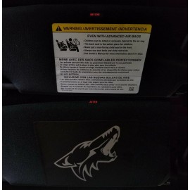 ZIC Motorsports Sun Visor Warning Label Coyote Blackout Decals Silver for 2015-2019 Mustang