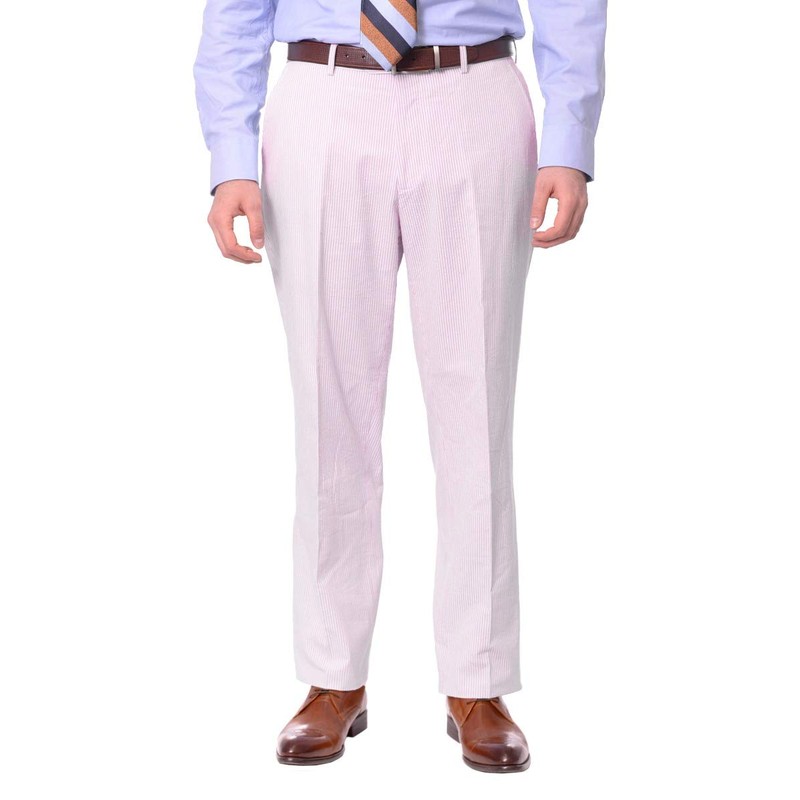 Emigre 39R Men's 100% Cotton Pink Striped Seersucker Suit