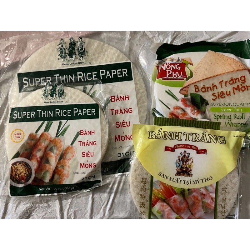 Bamboo Tree Spring Roll Rice Paper Wrappers/ Pandan/ Tumeric/Chilli -