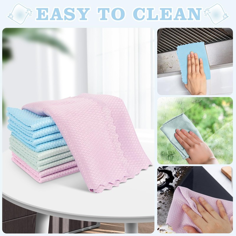 10Pcs Fish Scale Cloth, 30 * 40cm Microfibre Cleaning Cloths,