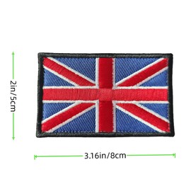UK British Flag Patch Union Jack Emblem Hook and Loop Funny Meme Morale Tactical Military Embroidered Badge for Army Backpack Vest Bag Molle Gym Helmets Jeans Hats Cool Patches for Clothes and Jackets