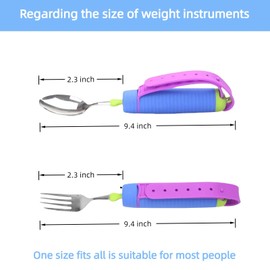 Bendable Adaptive Utensils for Elderly, Weighted Utensils for Hand Tremors, Arthritis Weakness, and Parkinsons, Hands-Non Slip Handles,Adjustable Straps and Big Spoon for Travel&Daily Use