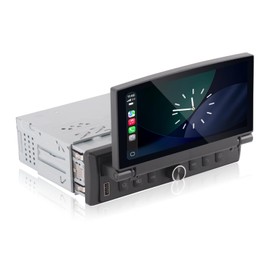 Single DIN Car Stereo with Flip Out Screen Wireless CarPlay Android Auto, Flip up Touch Screen car Radio with OEM Level Sound Quality Bluetooth AM FM