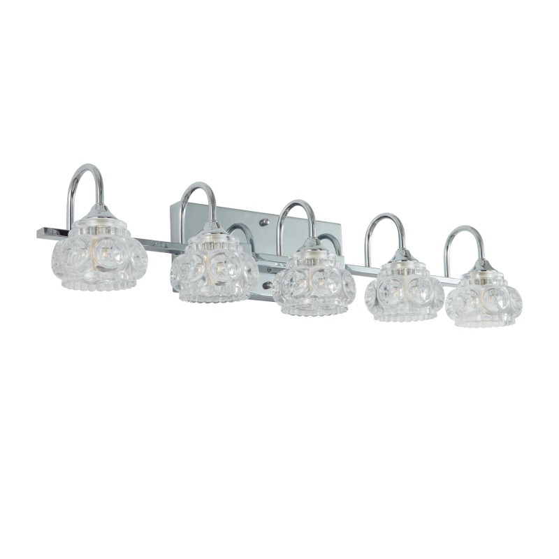 29" Nickel Finish Vintage Crystal Vanity Light - Elegant 5-Light