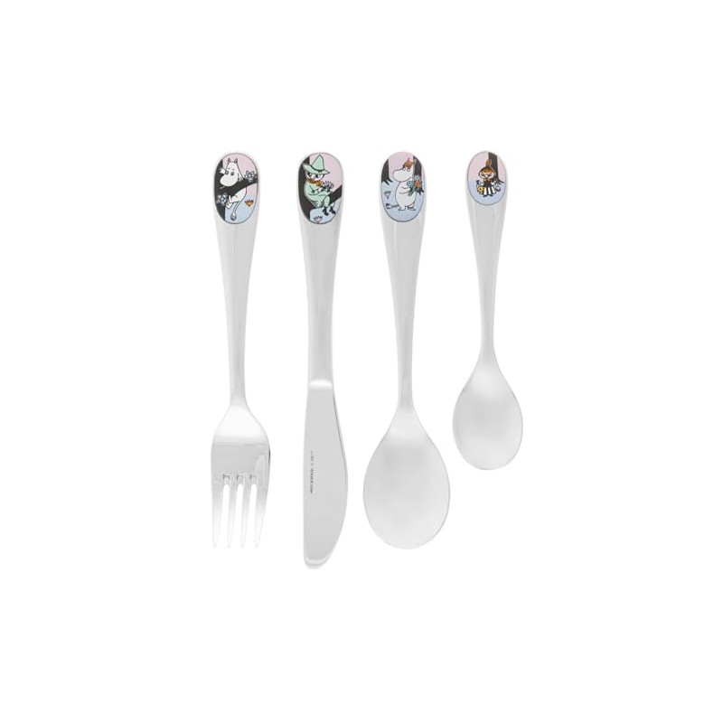 MOOMIN ARABIA 1076306 Children's Cutlery Set, Moomin Tableware, 4-Piece Set